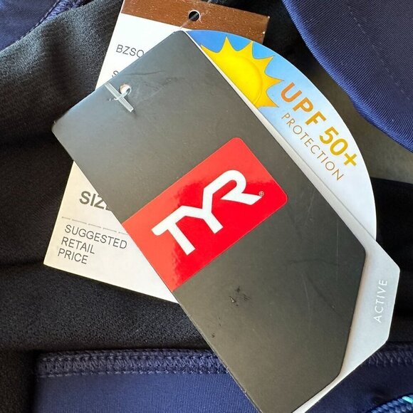 NWT TYR Active UPF 50+ Drawstring Blue Bikini Briefs Bottoms Womens Large - Picture 4 of 8